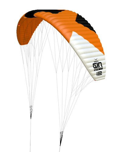 Gin Spirit foil kite ,12m ,orange (demo kite, like new)